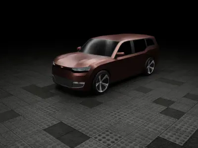 Low Poly Modern Generic SUV Variant  Low-poly 3D model