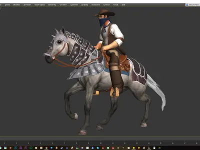 Horse Animset Low-poly 3D model