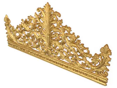 Classic Carved Bed 3D model 16 3D model