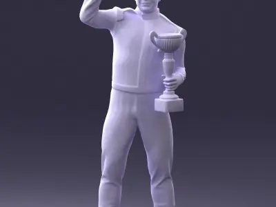 000170 Racing Champion Holding Trophy 0808 3dp 3D print model
