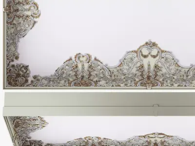Classic Ornamental Ceiling Panel 3D Model 3D model
