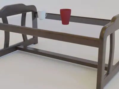 Table - Glass Low-poly 3D model