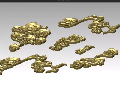 Cloud sculpture  relief flower 3D printing decoration ZB brush 3D print model