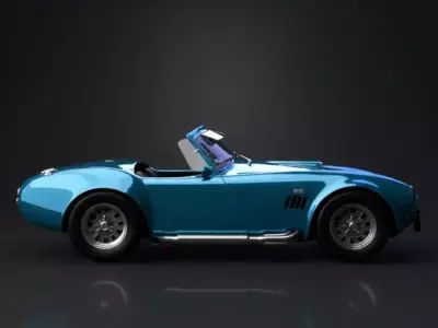 Gleaming Blue Vintage Sports Car 3D model