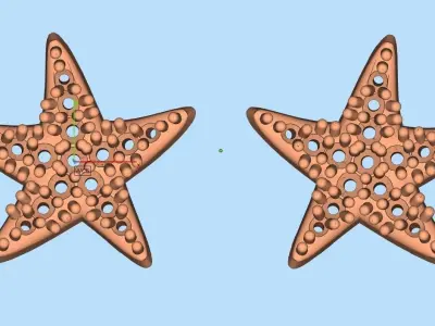 AV 308 White Diamond Ladies Star Shape Fashion Stud Earrings 3D print model