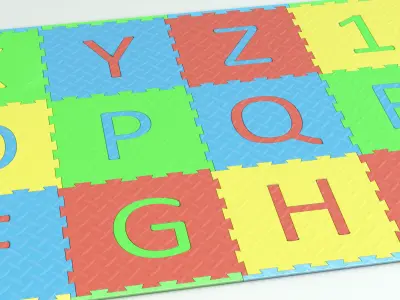 Childrens Playroom Foam Floor Tiles 3D model