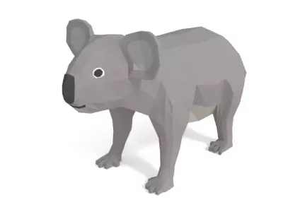 Low Poly Cartoon Koala Low-poly 3D model