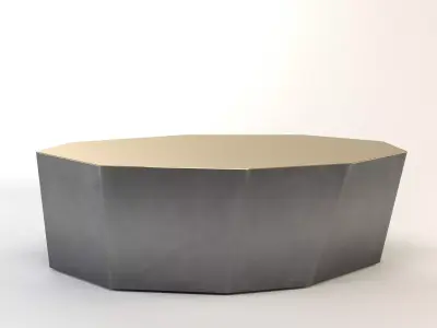 Monolithic coffee table with octagon shape 3D model