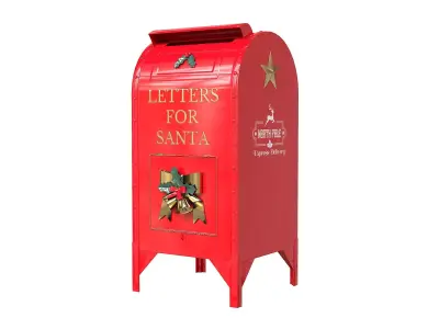Christmas Mailbox Letters For Santa Low-poly 3D model