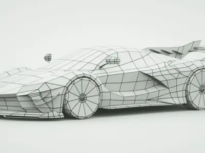 Generic Supercar v17 Low-poly 3D model