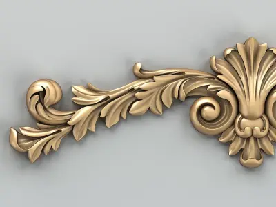 Carved decor horizontal 027 3D model
