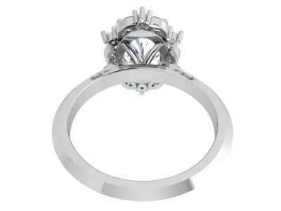 Oval Halo Ring 3970 3D print model