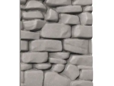 Distressed Stone Wall Construction 3D print model