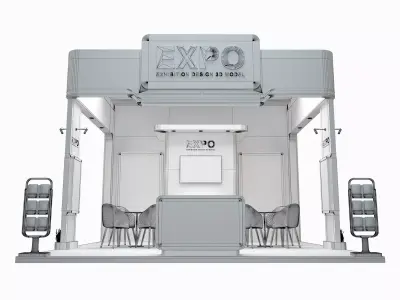 Exhibition Stand 36 Sqm Minimalist 3D model