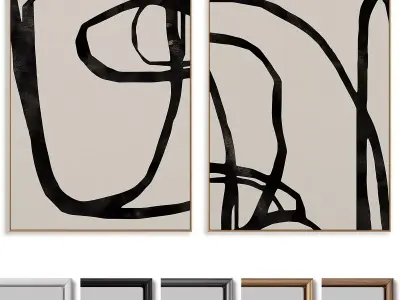 Abstract Painting Frame set 3D model 239