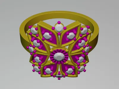 Gold Ring 3D print model 2