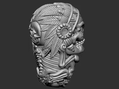 indian skull 3D print model purchase