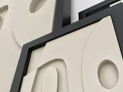 Moon3 abstract framed art 3D model