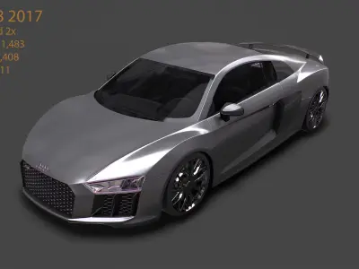 Car Audi R8 2017 High detailed 3D model