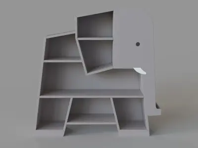 Elephant Grey Bookcase 3D model