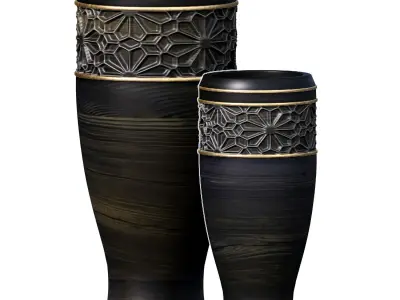 Oriental Luxury Decorative garden Floor Vase Urn Pot Arabic 3D model