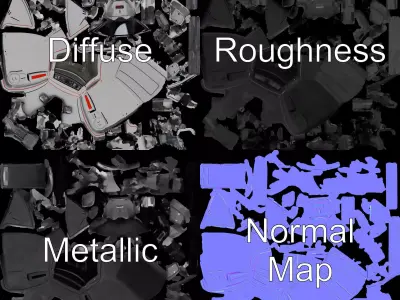 Futuristic Grey Helmet model pack Low-poly 3D model