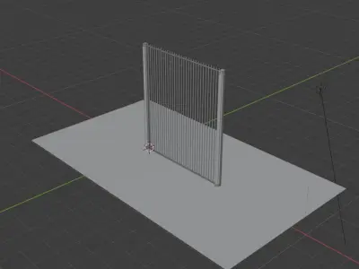 Metal Fence Low-poly 3D model