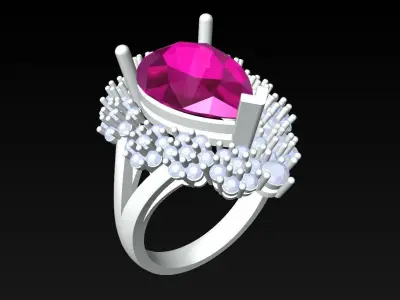 Pear Stone Ring - Womens Rings - N727055 3D print model
