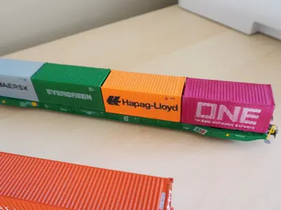 Pre Supported H0 1-87 scale  Sggnss-XL container wagon 3D print model