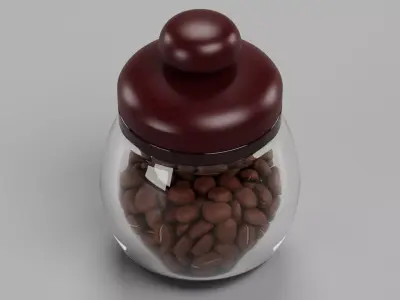 -Coffee Jar with Beans- 3D model