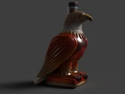 Whiskey bottle  Low-poly 3D model