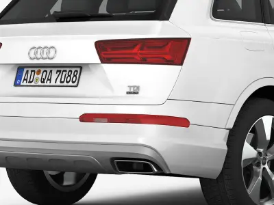 Audi Q7 2016 detailed interior 3D model