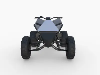 Tesla Cybertruck and Cyberquad Pack with interior 3D model
