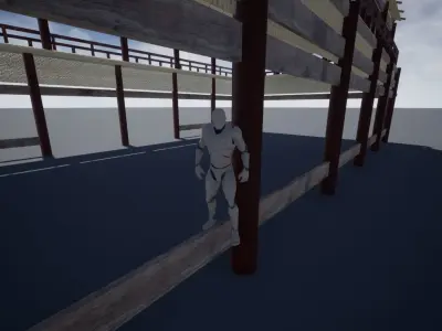 jap covered market Low-poly 3D model