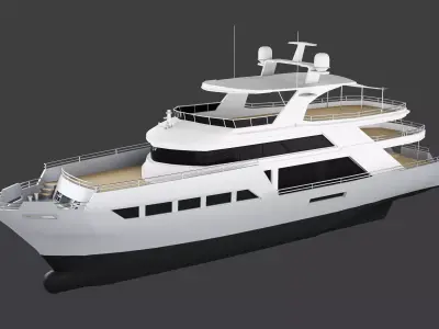 Low-Poly Luxury Yacht Low-poly 3D model
