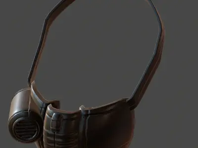 Gas mask helmet 3d model scifi Low-poly  Low-poly 3D model 82