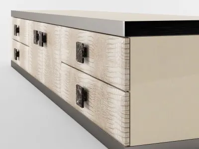 Longhi ASPEN Leather sideboard 3D model