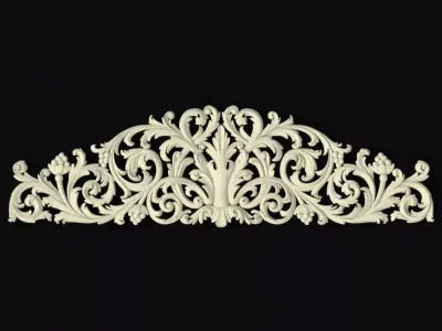 Central decor ornament for furniture 3D model 943