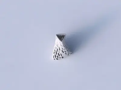 Vase twist tilted triangle with organic lattice with solid sides 3D print model