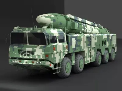 Chinese Army Dongfeng 21 missile 3D model