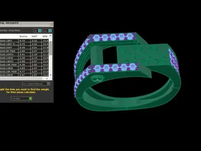 Mens gemstone diamond men Ring with details images 06 3D print model