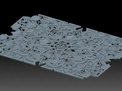 Ornament laser cut mandala 3D print model