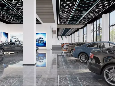car showroom - car dealership 3D model 3D model