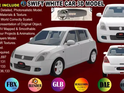 SWIFT CAR WHITE 3D model