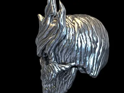 Skull pendant jewelry wooden vol 7 3D print model