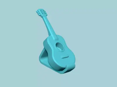 Cartoon Guitar Vase - Artificial Plant Pot - STL Printable 3D print model
