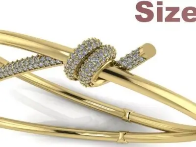 Knot Bracelet With Diamonds - Size 17 3D print model