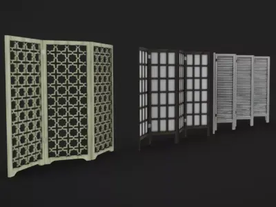 Standing Walls Low-poly 3D model