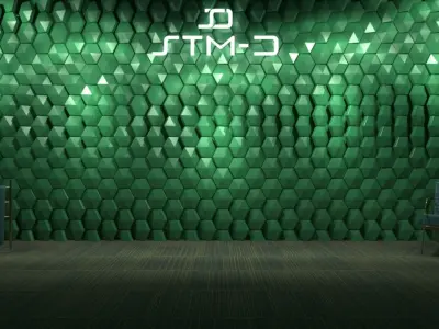 STM-D hexagon wall parametric model 250 Low-poly 3D model