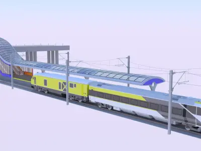 American train station IV 3D model